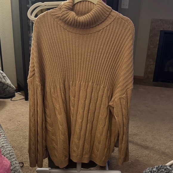 SHEIN Camel Cowl Neck Sweater - Picture 1 of 3